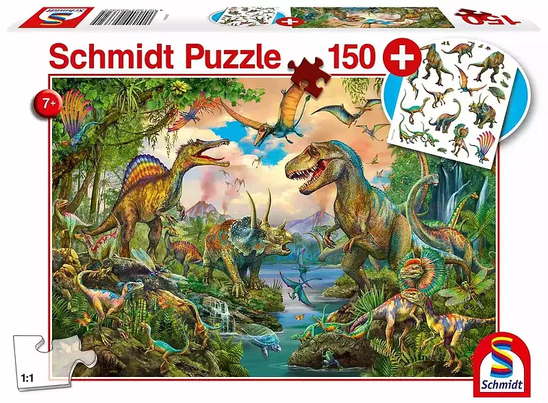 Puzzle 150 dinozaury + tatuaże 108667