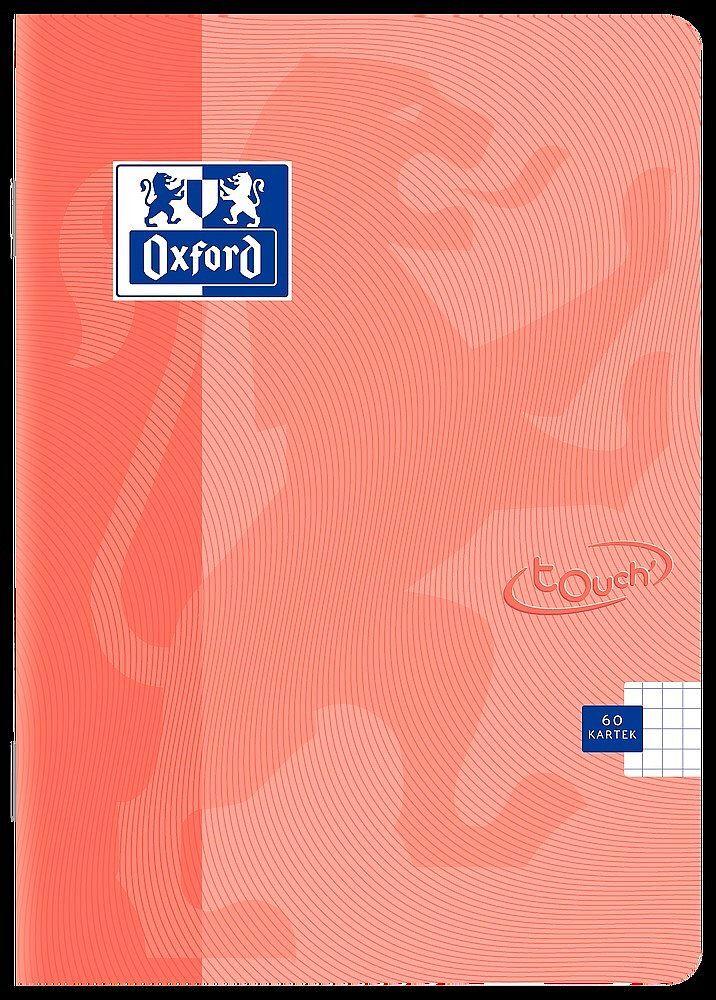 Zeszyt a4 60k kratka oxford touch pastel koralowy pakiet 5 sztuk
