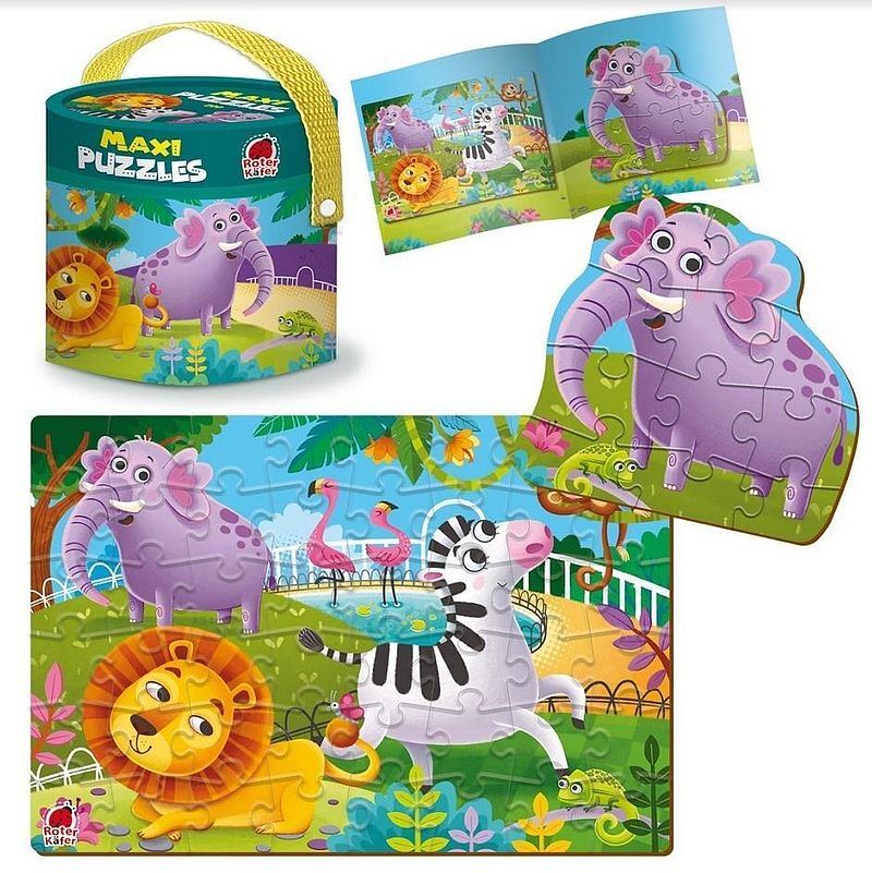 Puzzle 2w1 maxi zoo rk1080-02