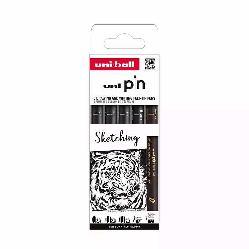 Cienkopis kreślarski pin 200 sketching czarny różne grubości 5szt