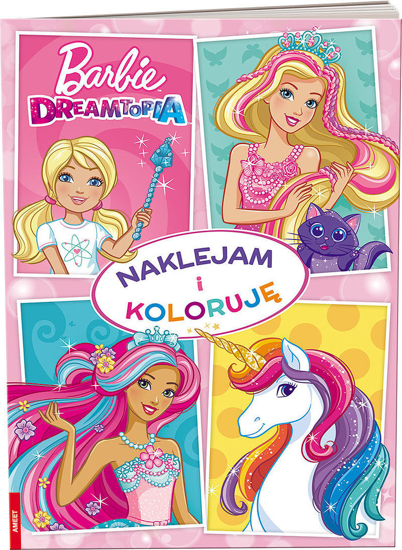 Barbie dreamtopia naklejam i koloruję nak-1401