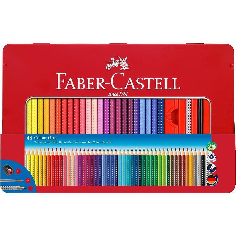 Kredki ołówkowe grip 2001 faber-castell 48 kolorów opakowanie metalowe