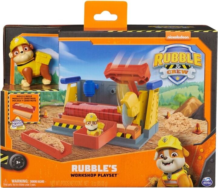 Zestaw warsztatowy z piaskiem kinetycznym Rubble i jego Ekipa
