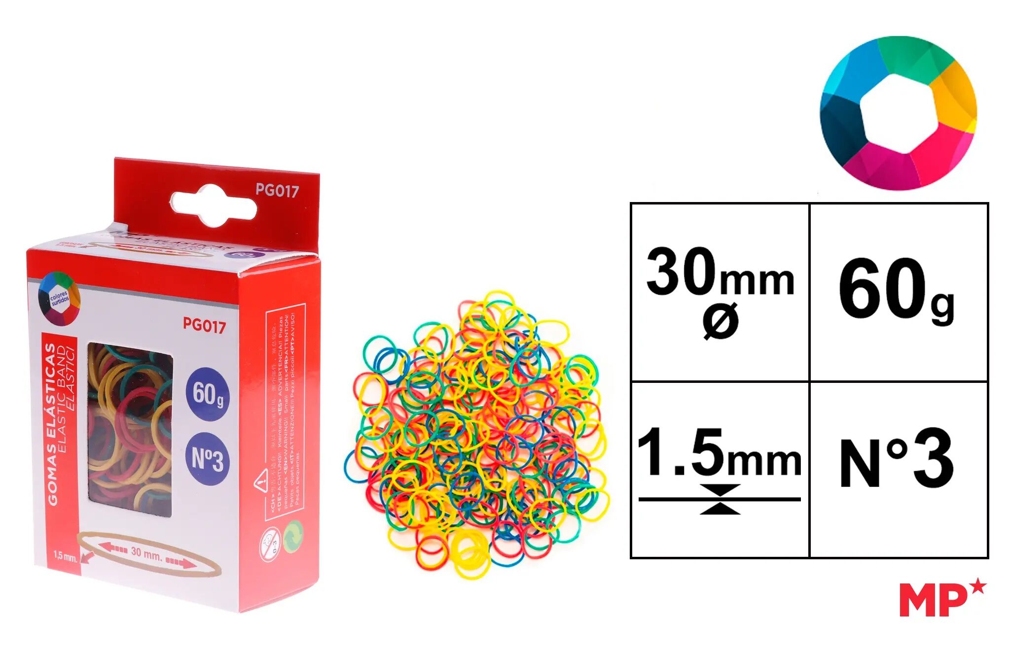 Gumki recepturki kolorowe MP 30x1,5mm
