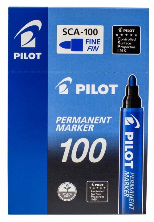 Marker pernamentny PILOT SCA 100 niebieski 12 sztuk