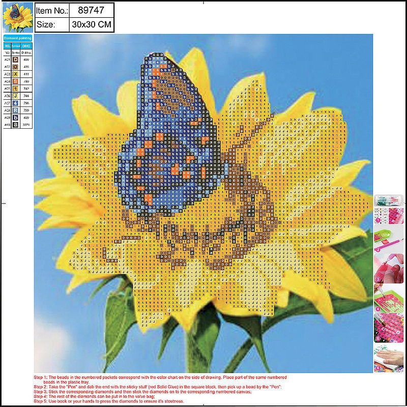 Mozaika diamentowa 5d kit 30x30 cm sunflower 89747 centrum