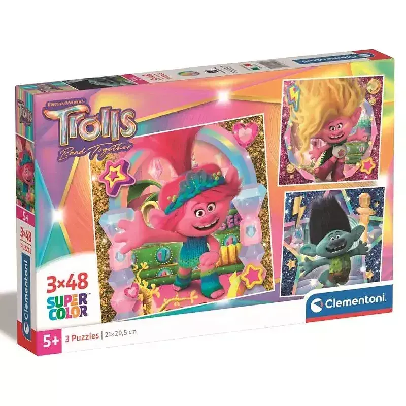 Puzzle 3x48 supercolor trolls 3 25292
