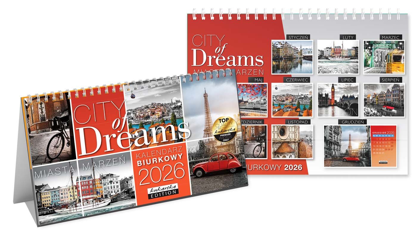 Kalendarz 2026 biurkowy City of dreams