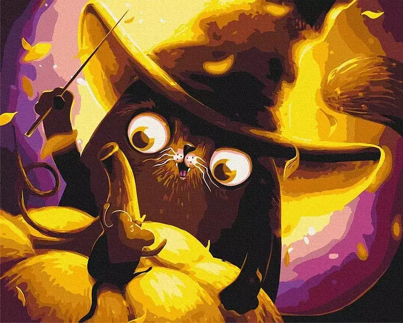 Malowanie po numerach kot magik