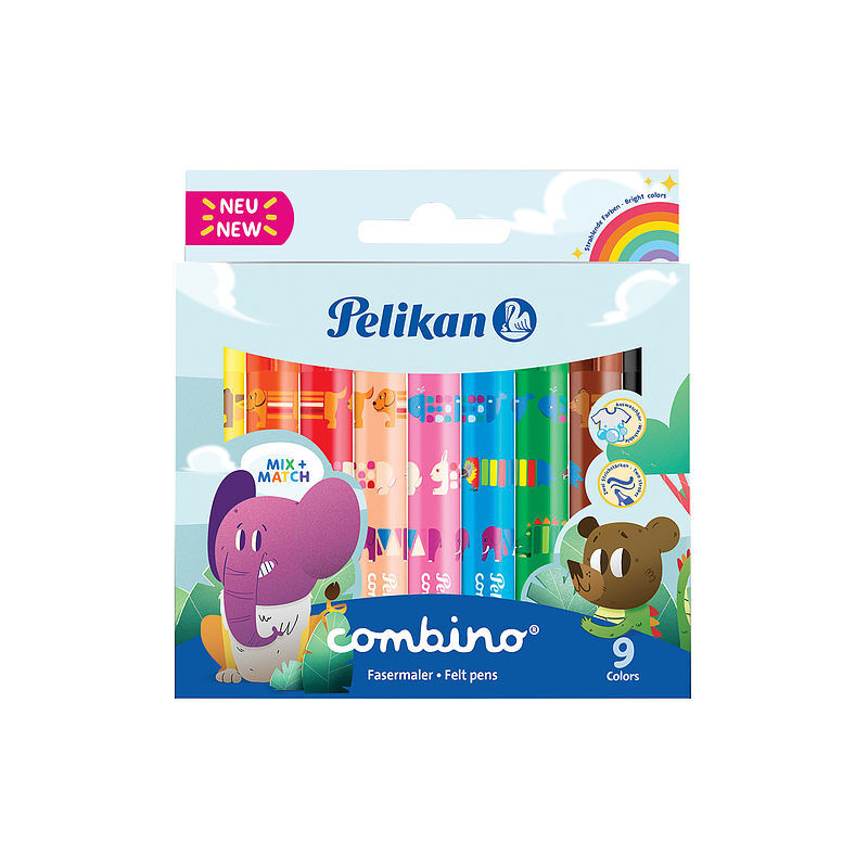 Flamastry pelikan combino c411 9 kolorów
