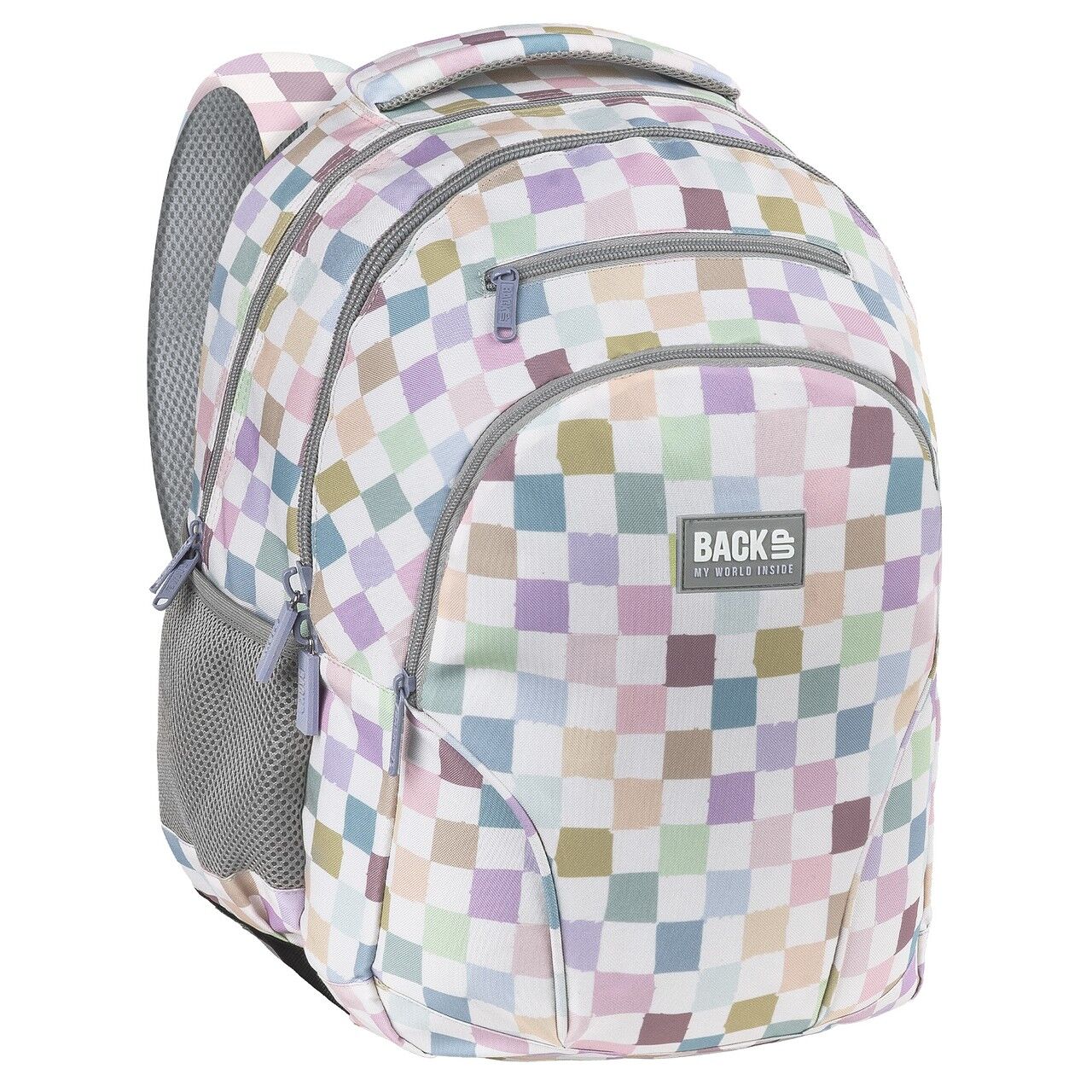 Plecak 3-komorowy Backup Pastelowa Kratka PLB8W01