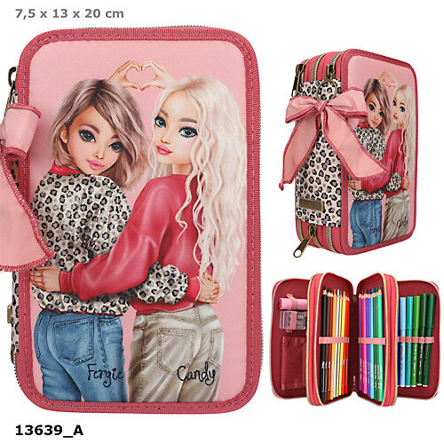 Piórnik potrójny z wyposażeniem Top Model Leoheart 13639A
