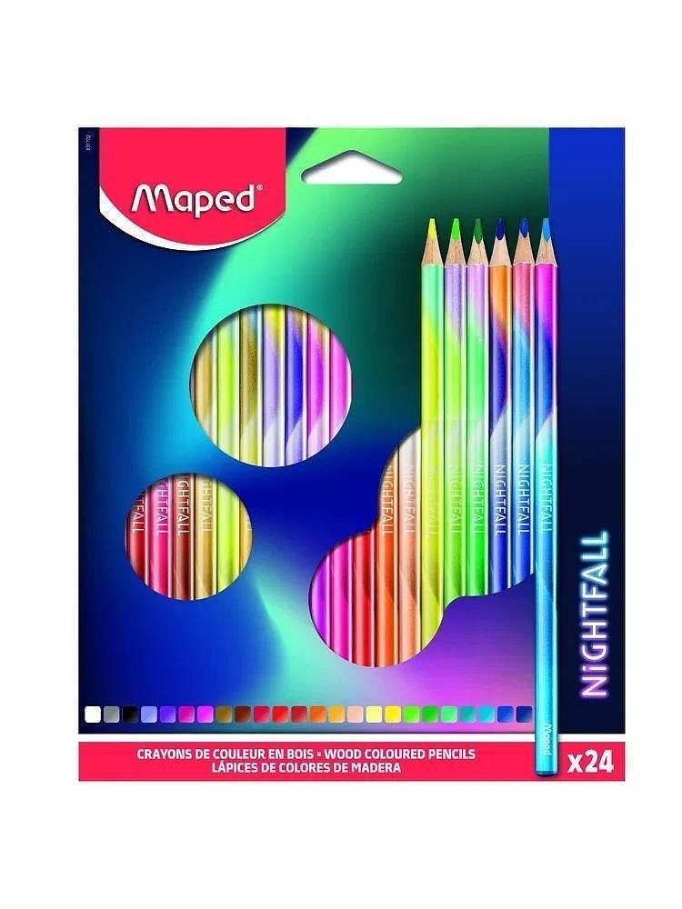 Kredki trójkątne nightfall maped 24 kolorów
