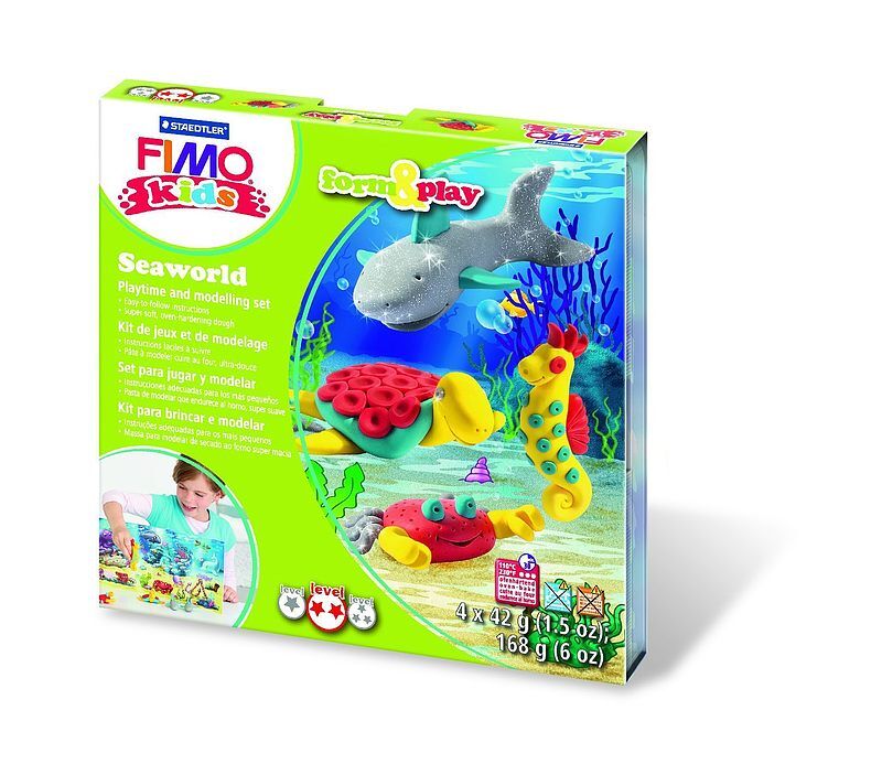 Zestaw fimo kids form&play ocean 4 x 42 g + akcesoria staedtler