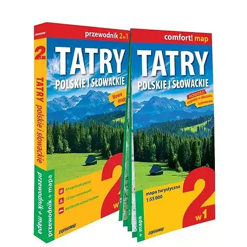 Tatry polskie i słowackie 2w1 przewodnik + mapa