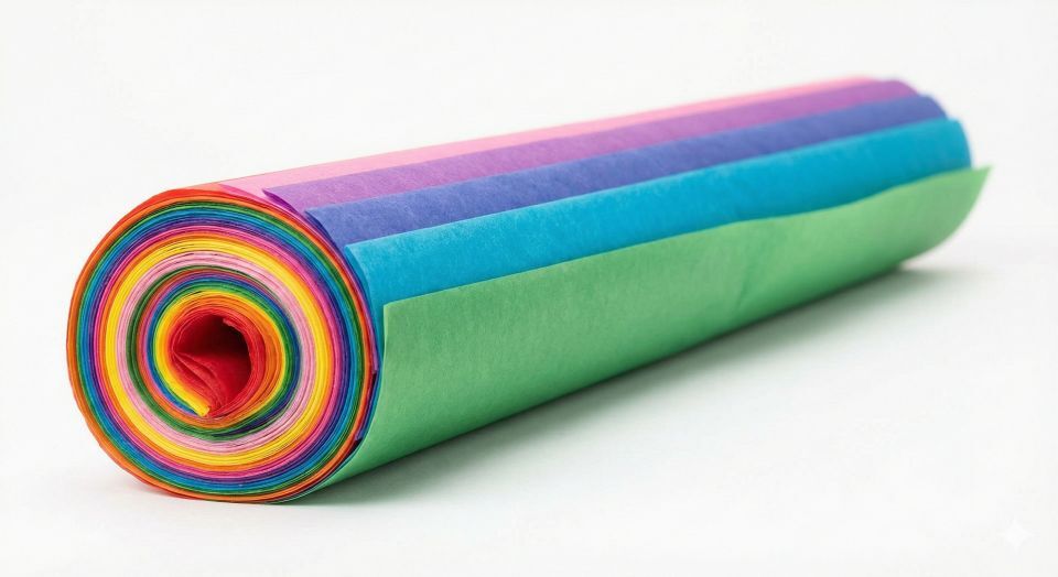 Bibuła gładka A3 17g. 22ark. 12 kolorów 5 sztuk Happy Color