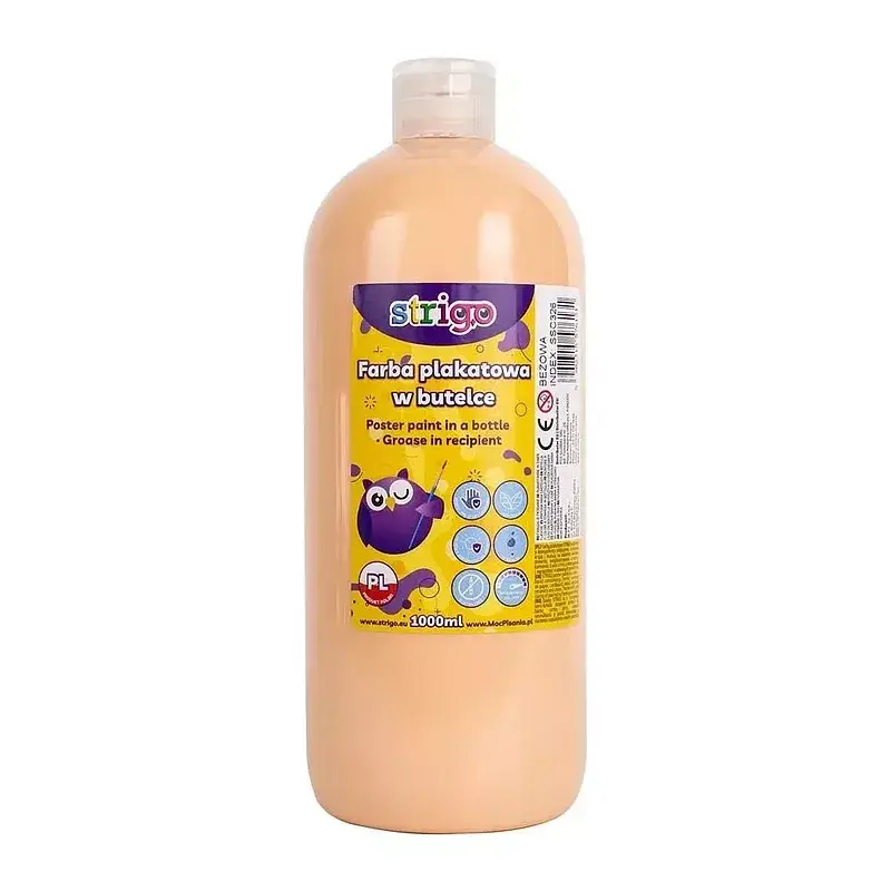 Farba plakatowa strigo butelka 1000 ml beżowa