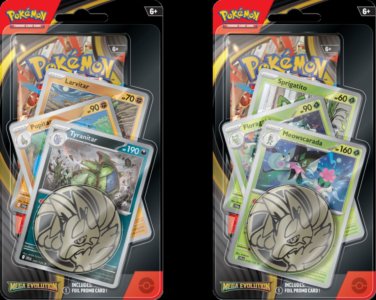 Pokemon TCG Mega Evolution Premium Checklane Tyranitar /Meowscaradablister 1szt.mix