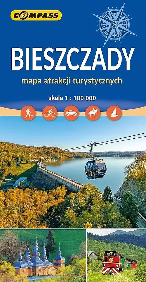 Bieszczady. Mapa atrakcji turystycznych w skali 1:100 000