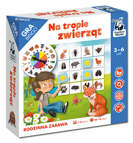 Na tropie zwierząt. Gra bingo. Kapitan Nauka