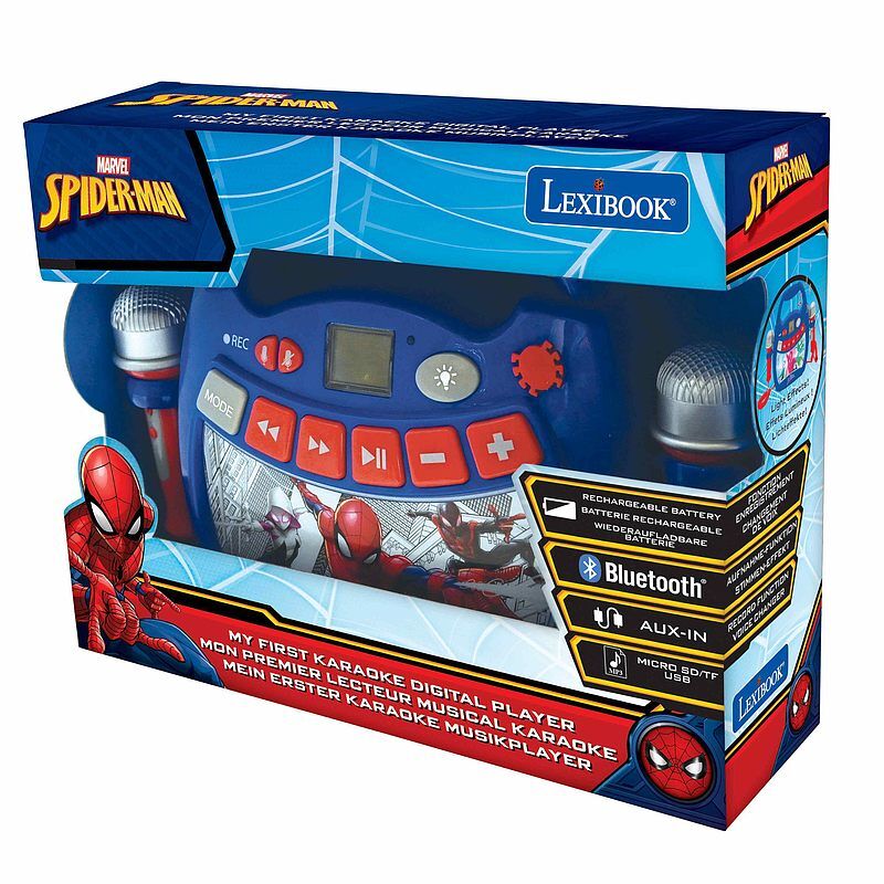 Głośnik bluetooth spider-man z dwoma mikrofonami, efektami świetlnymi oraz akumulatorem w zestawie mp320spz