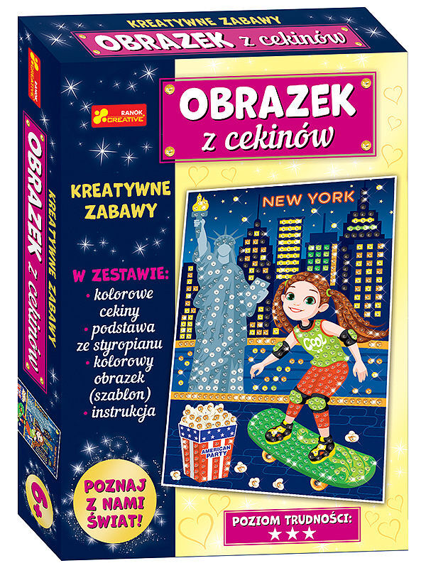 Cekinowy obrazek podróże małe i duże usa