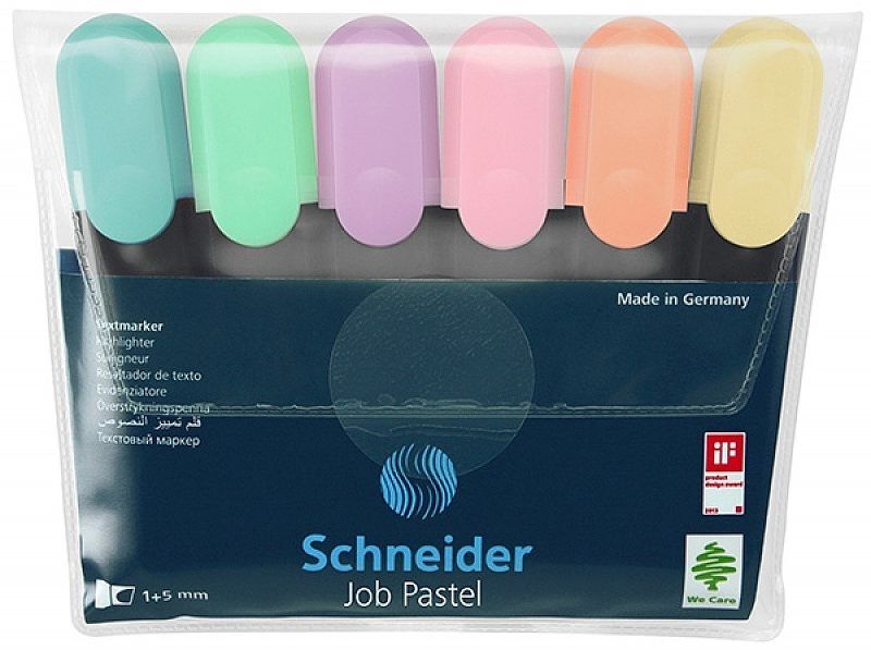 Zestaw zakreślaczy schneider job pastel 6 sztuk