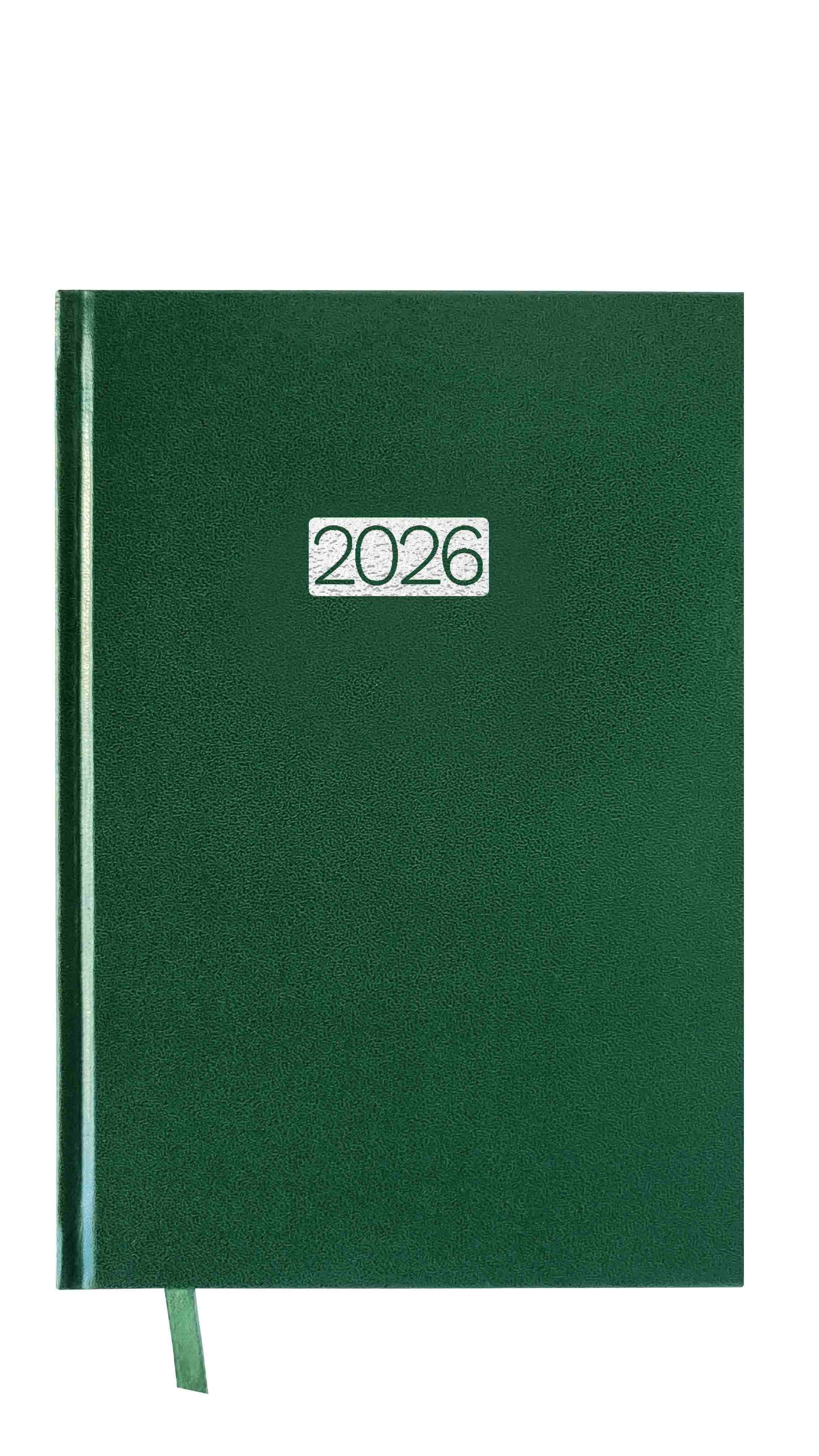 Kalendarz 2026 A5 Ekonomiczny dzienny V5 zielony K-A5D E