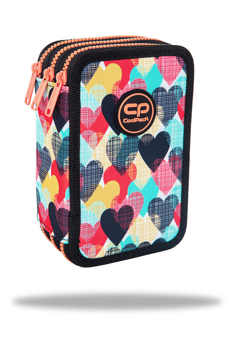 Piórnik 3-komorowy z wyposażeniem coolpack jumper 3 chocolove