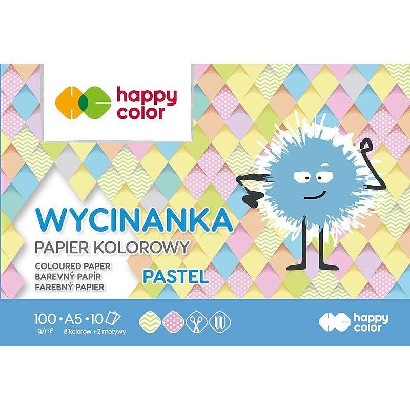 Papier kolorowy a5 pastel happy color pakiet 10sztuk