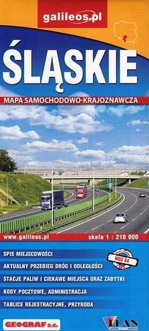 Śląskie. Mapa samochodowo-krajoznawcza w skali 1:210 000