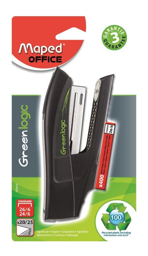 Zszywacz Greenlogic krótki magazynek + zszywki 26/6
