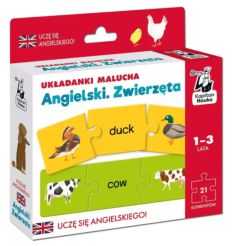Układanki malucha. Angielski. Zwierzęta 1-3 lata