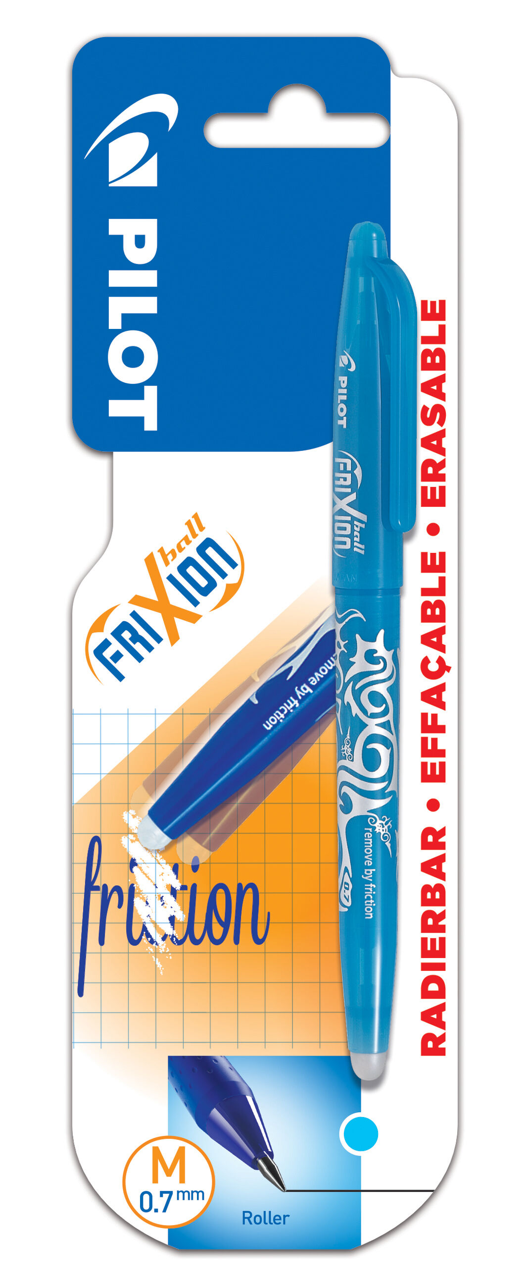 Pióro kulkowe Pilot Frixion Clicker lazurowy blister