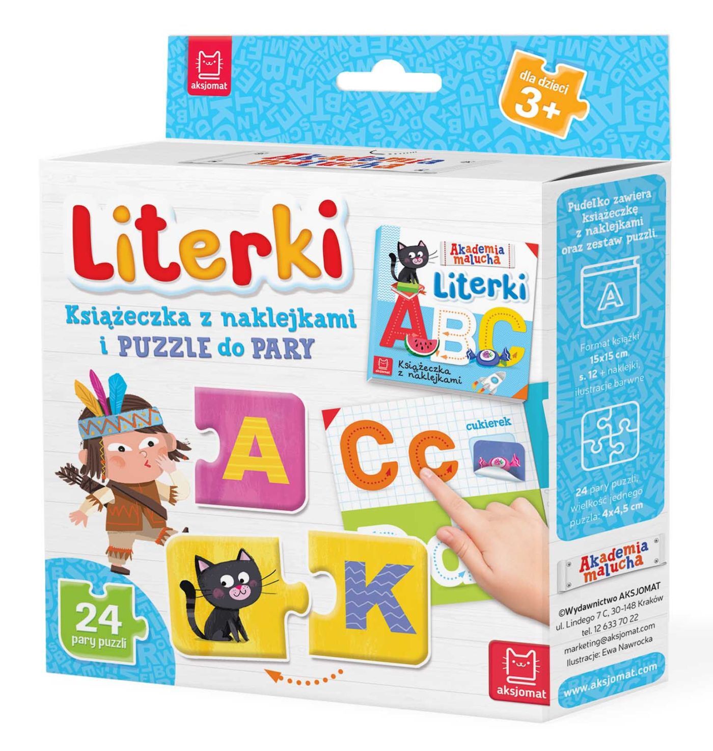 Literki. Książeczka z naklejkami i PUZZLE do pary