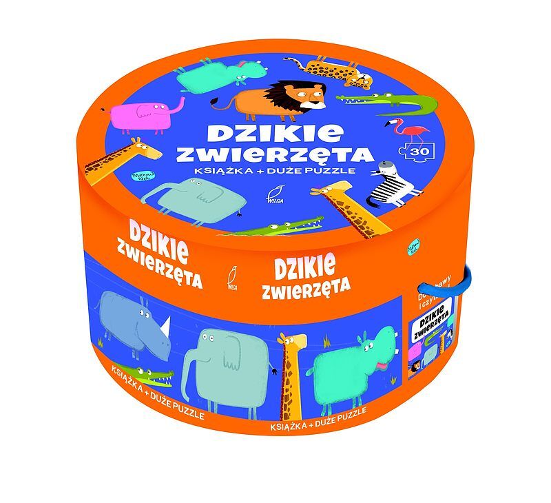 Na okrągło. Dzikie zwierzęta. Duże puzzle + książka