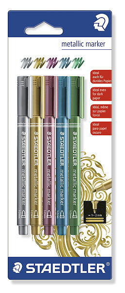 Marker staedtler metaliczny okrągła końcówka 5 kolorów