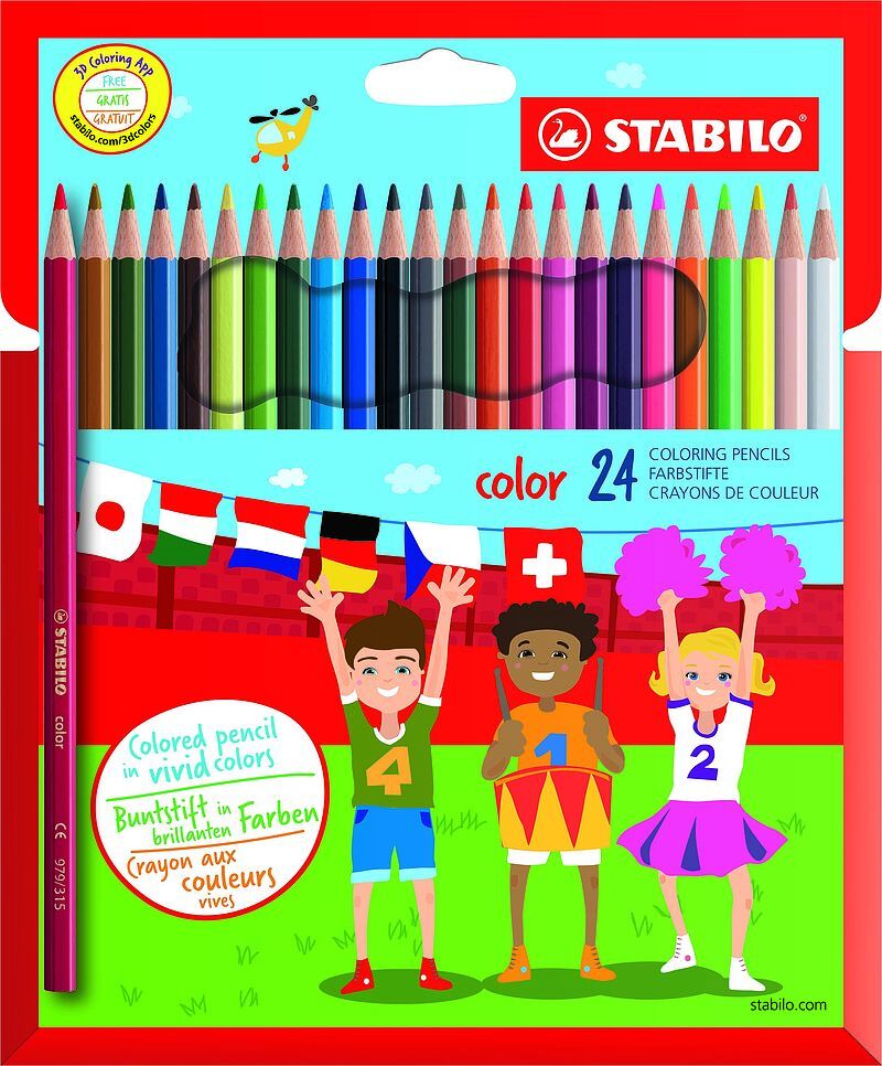 Kredki stabilo color pud kartonowe 24 szt