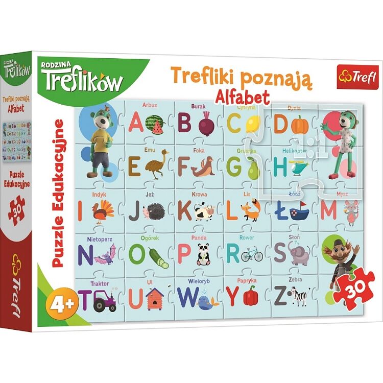 Puzzle 30 Edukacyjne Trefliki poznają alfabet 15553