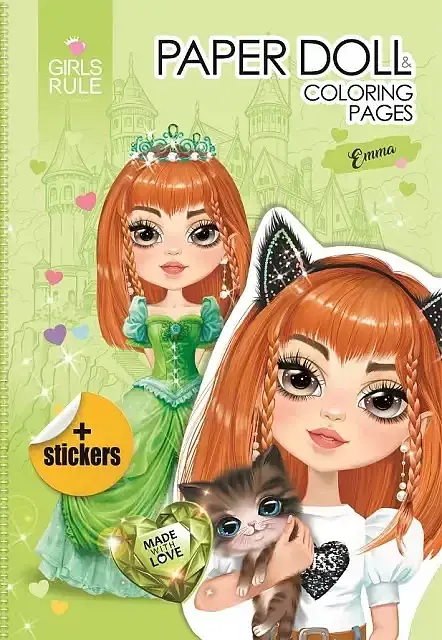 Papierowa lalka do wycinania z naklejkami emma