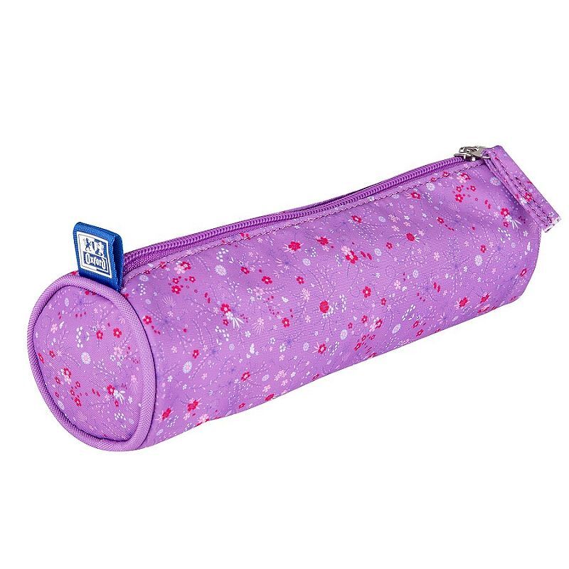 Piórnik tuba oxford floral ciemnofioletowy