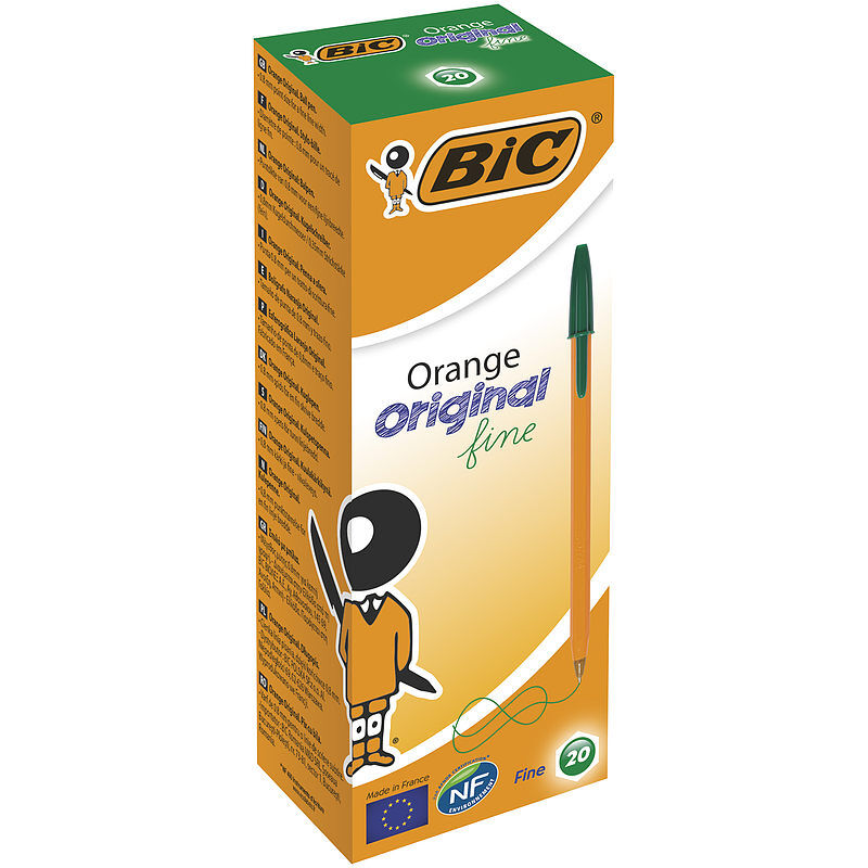 Długopis bic orange original fine zielony pudełko 20szt