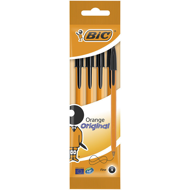 Długopis bic orange original fine czarny pouch 4szt
