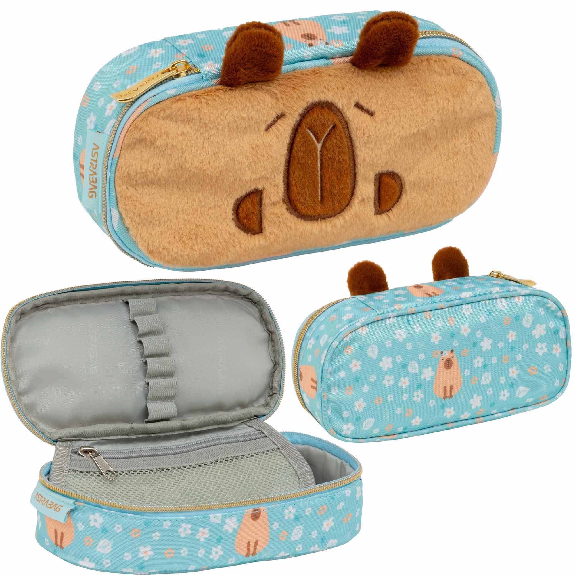 Piórnik owalny Astrabag Fluffy Capy
