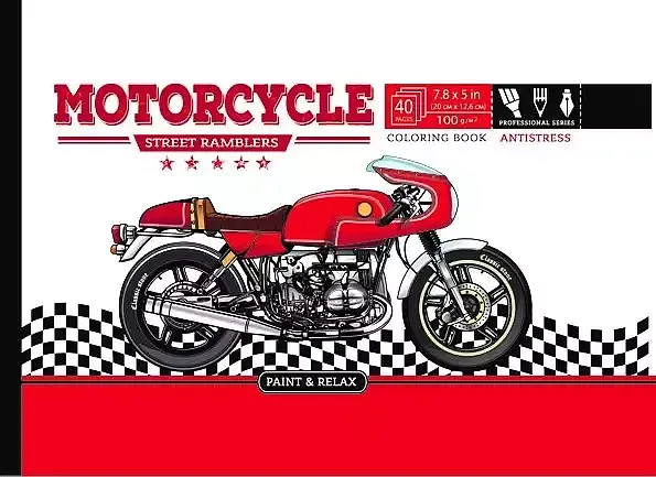 Kolorowanka antystresowa 200x126 20 kartek tw motorcycle