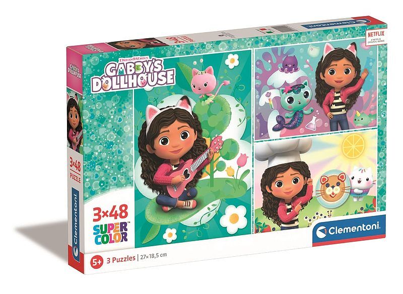 Puzzle 3 x 48 super color gabby's dollhouse 25290