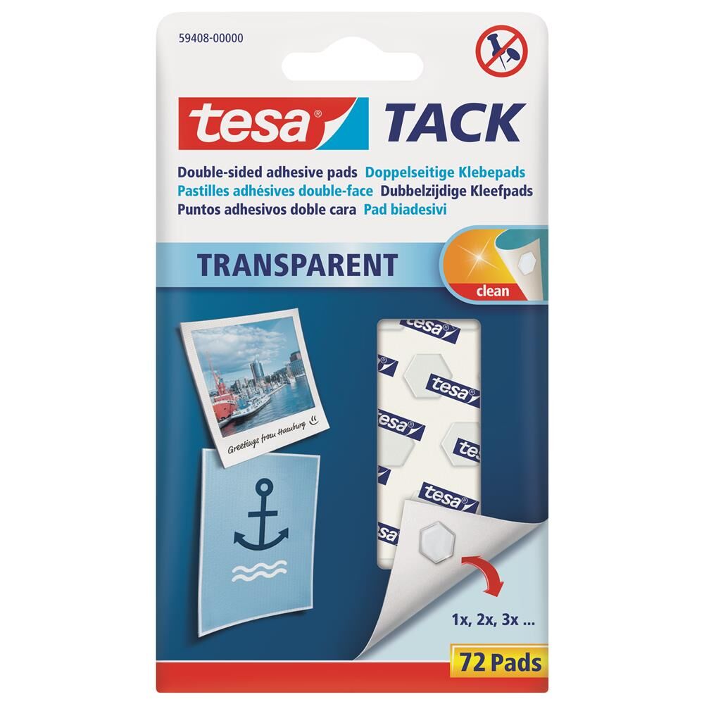 Płatki samoprzylepne Tesa Tack transparentne 72 szt.