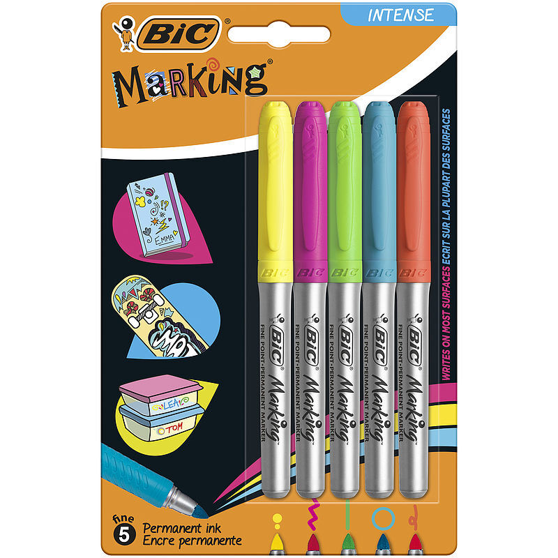 Marker bic marking intense permamentne blister 5szt