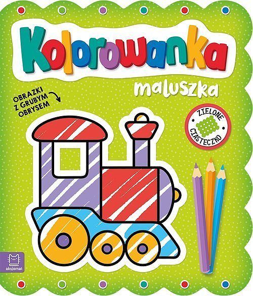 Kolorowanka maluszka. Obrazki z grubym obrysem. Zielone ciasteczko