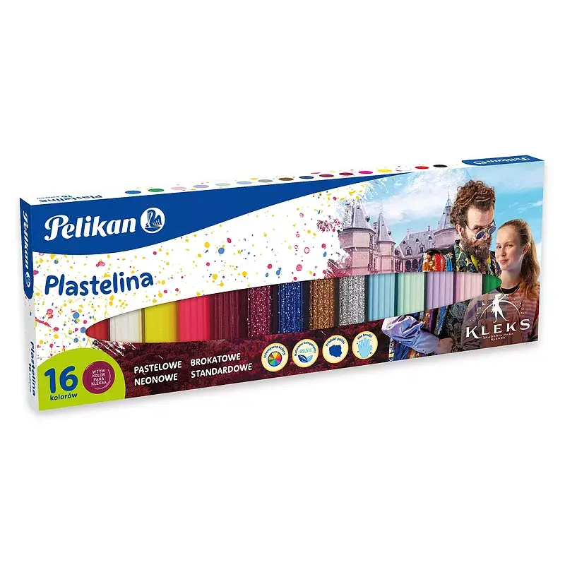 Plastelina kleks 16 kolorów pelikan